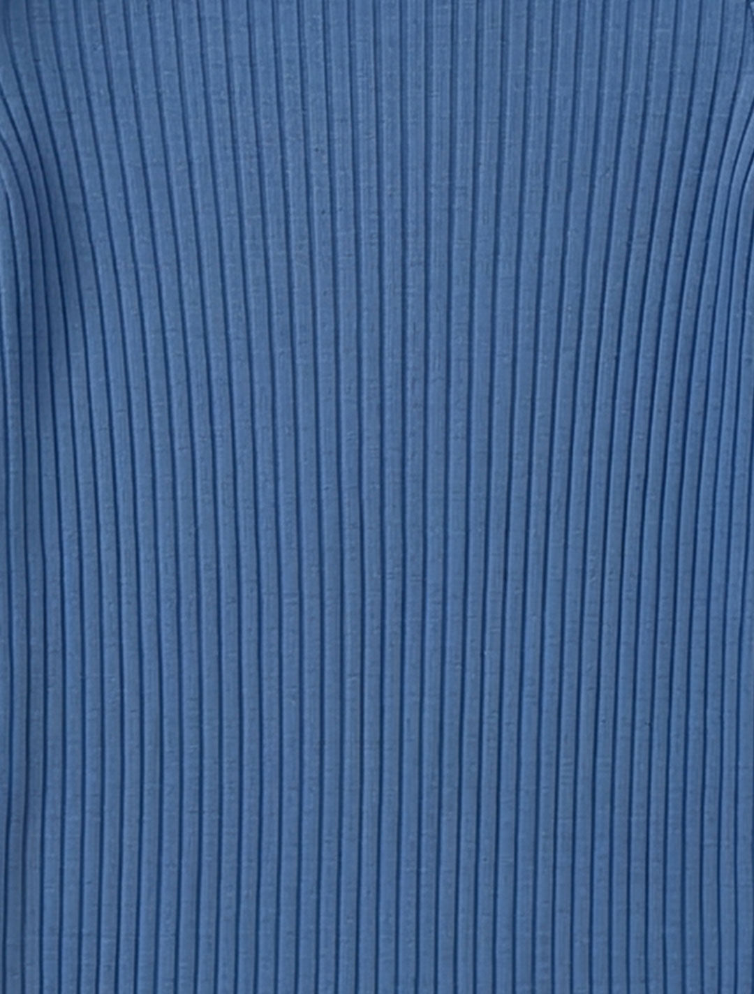 BLUE RIBBED RUFFLE ROMPER