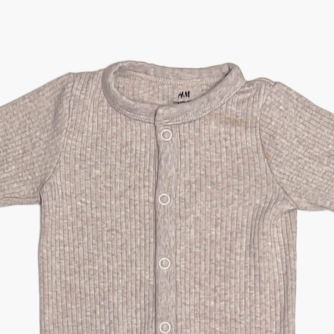 PREMIUM BEIGE RIBBED ROMPER