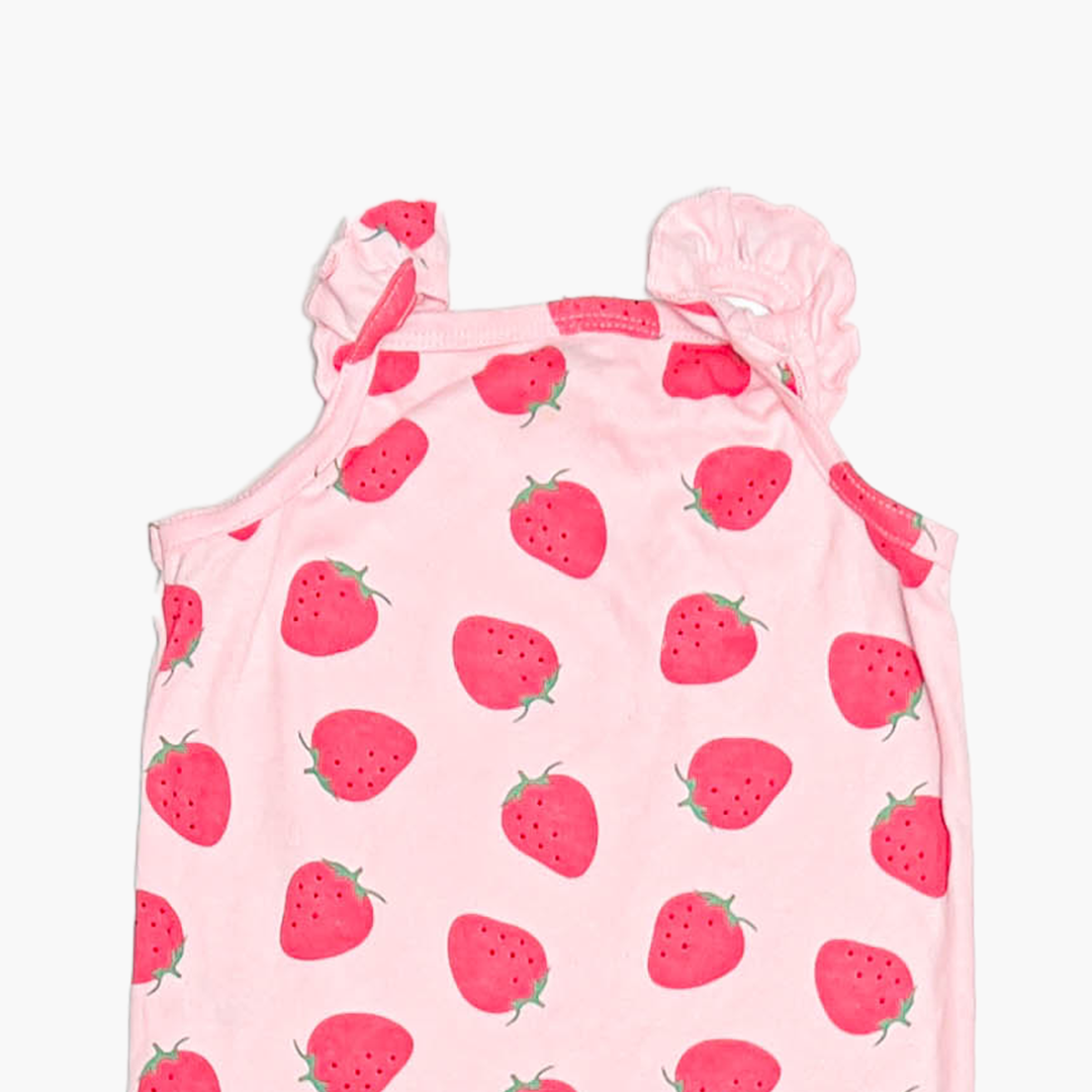 PINK STRAWBERRY PRINTED JUMPSUIT