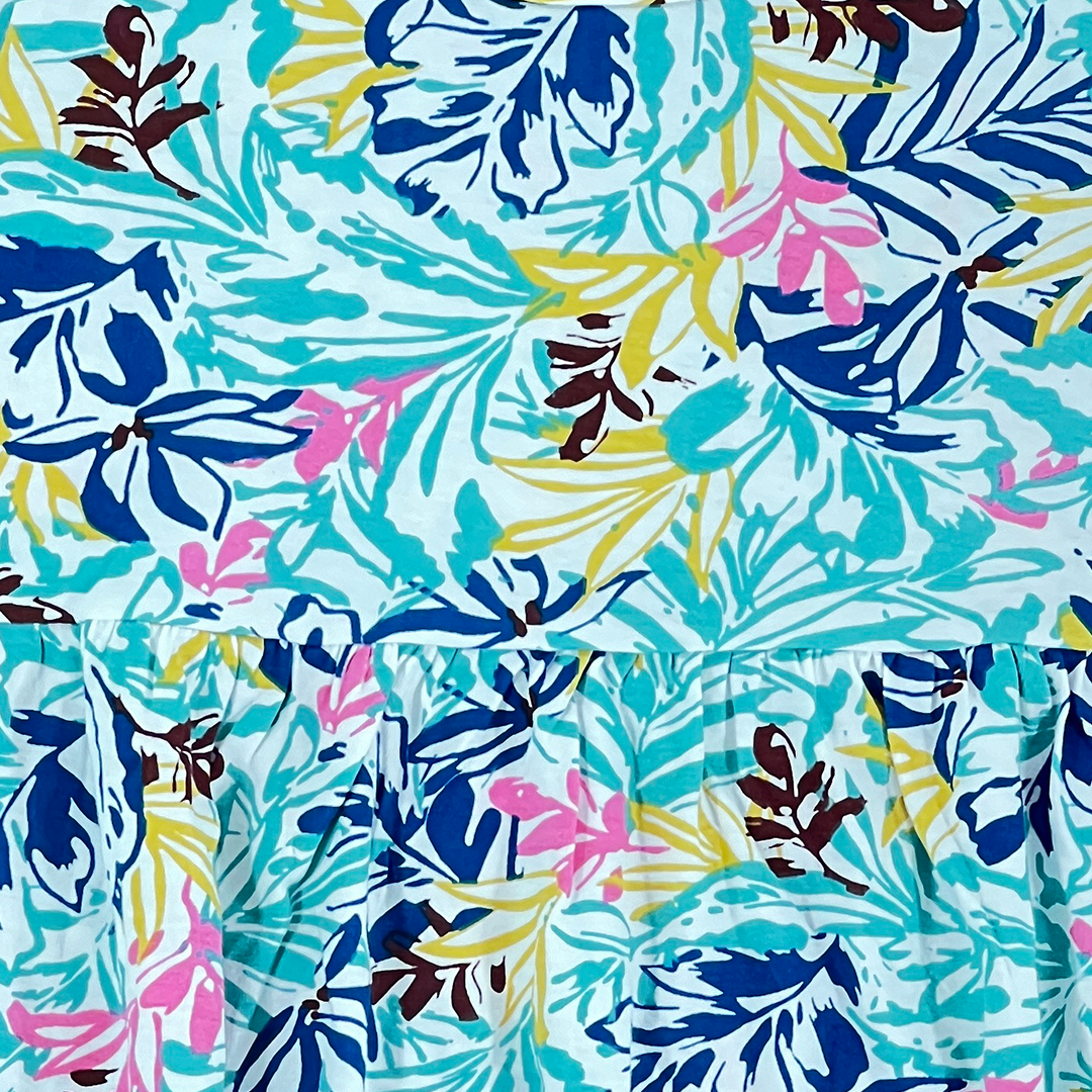 Multi Color Leaf Pattern Girls Frok | 5-6 Years |