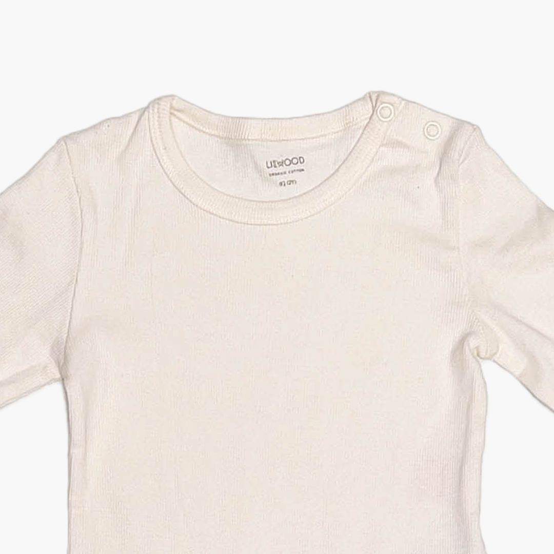 OFF WHITE RIBBED ONESIE