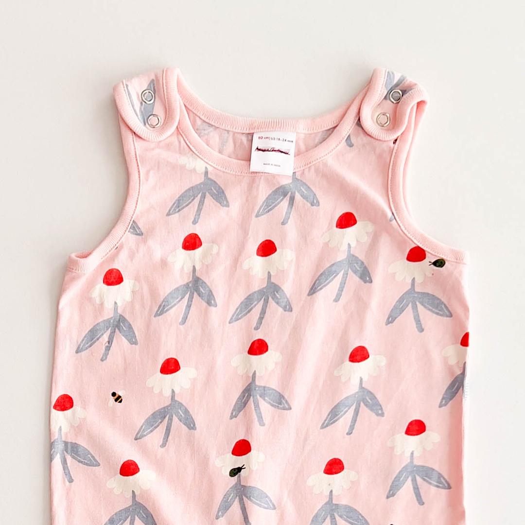 PINK FLORAL SLEEVELESS ROMPER