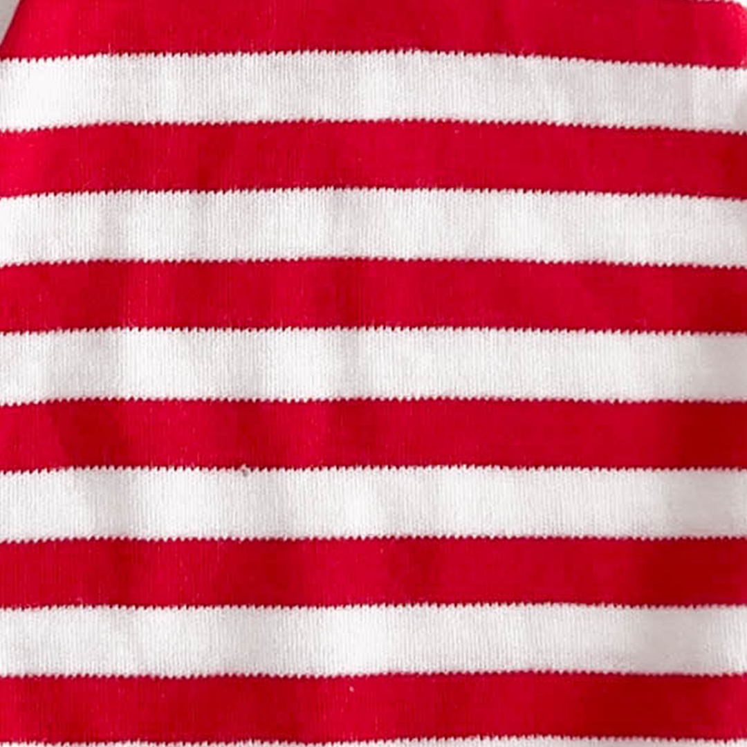RED AND WHITE STRIPED CAP