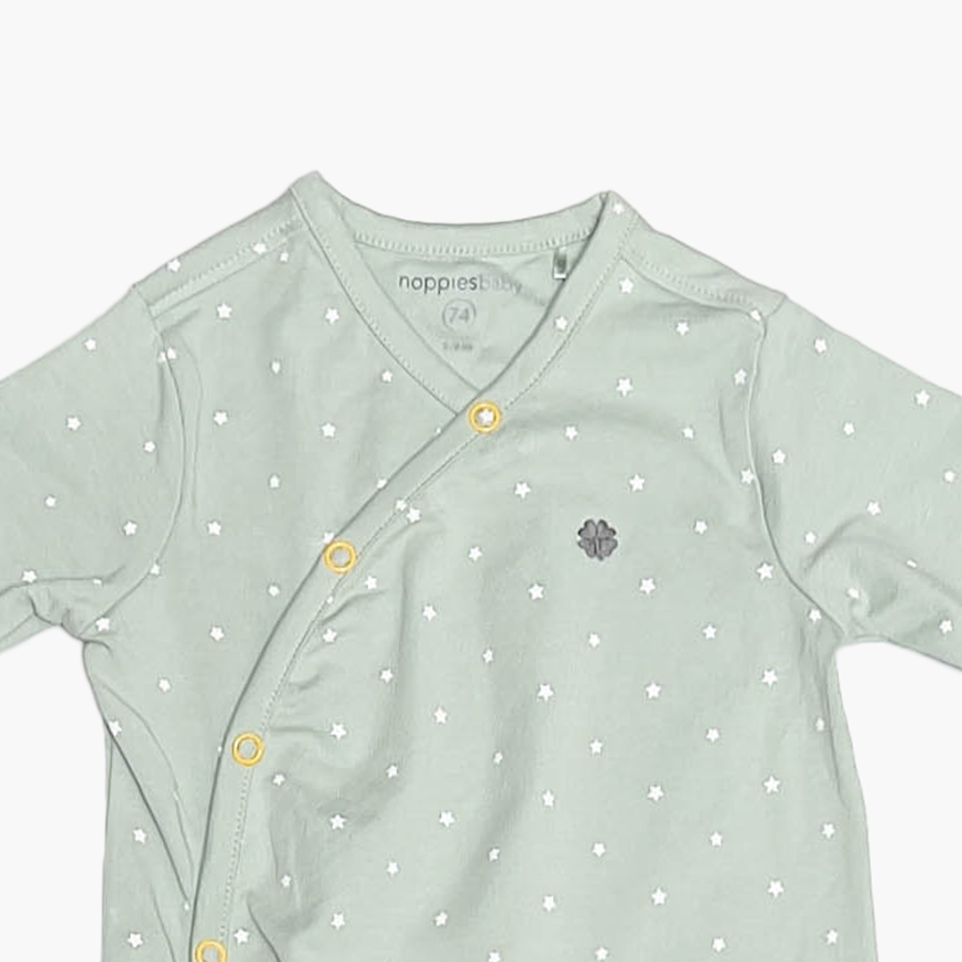 SAGE GREEN STAR PATTERNED ROMPER