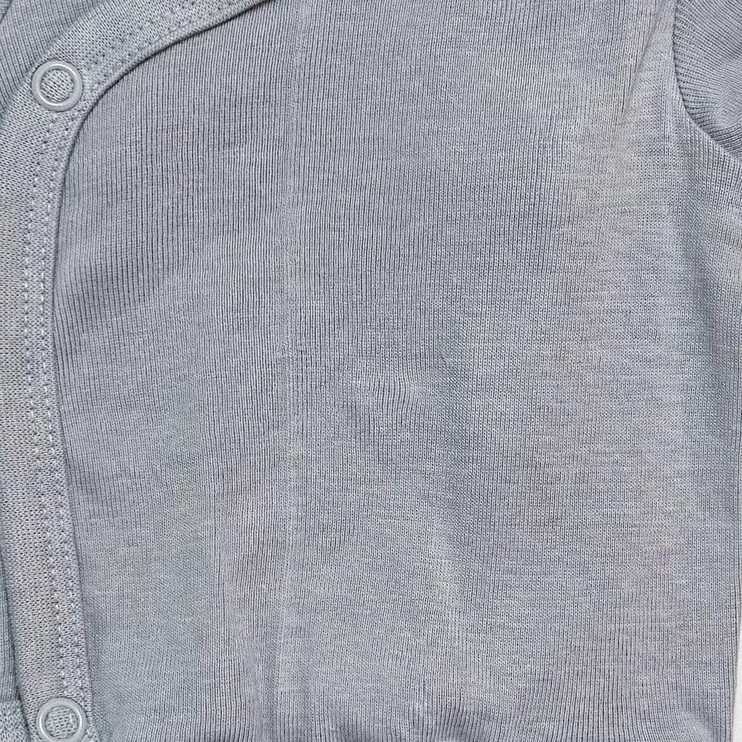 GREY BLUE WRAPOVER ONESIE