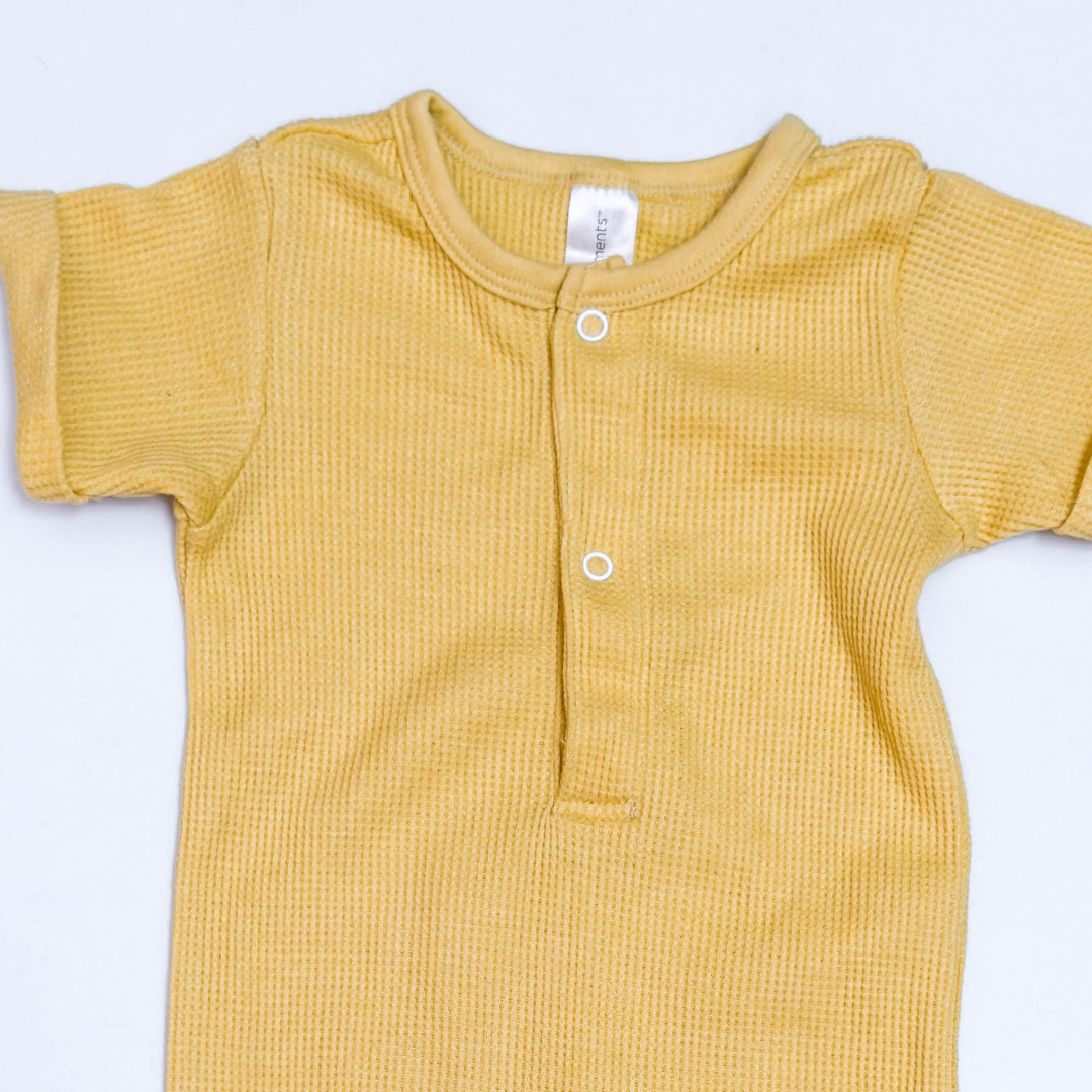 YELLOW KNITTED ROMPER