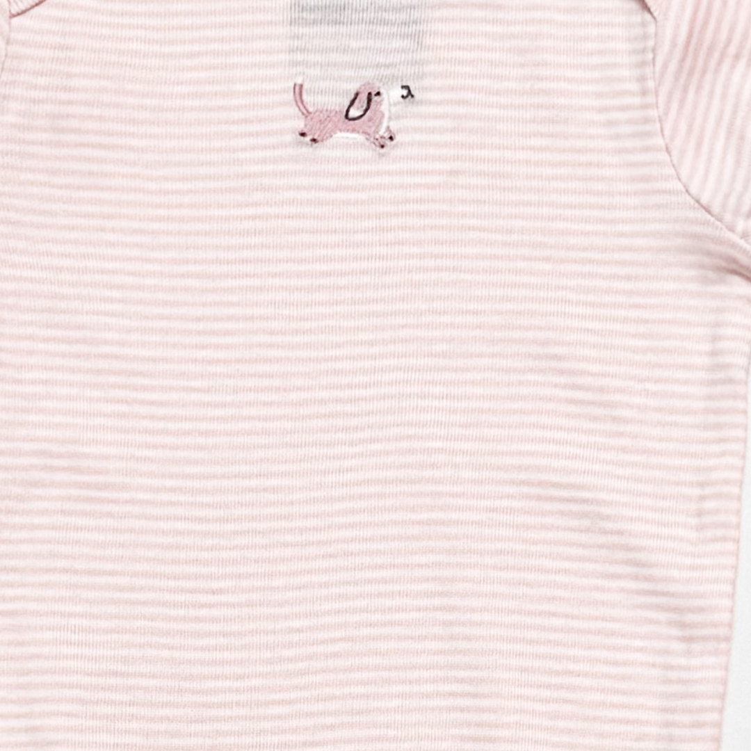 PINK WHITE STRIPED ONESIE