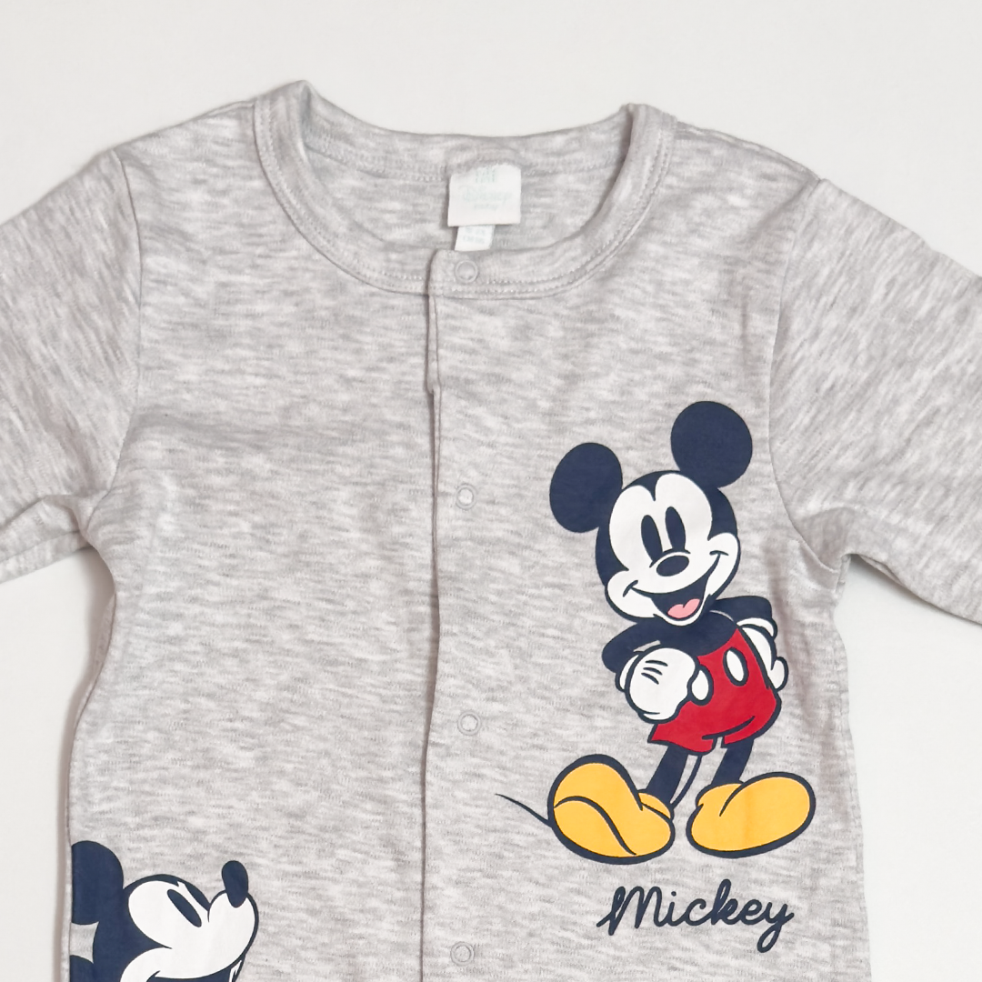 GREY MICKEY PRINTED SLEEPSUIT