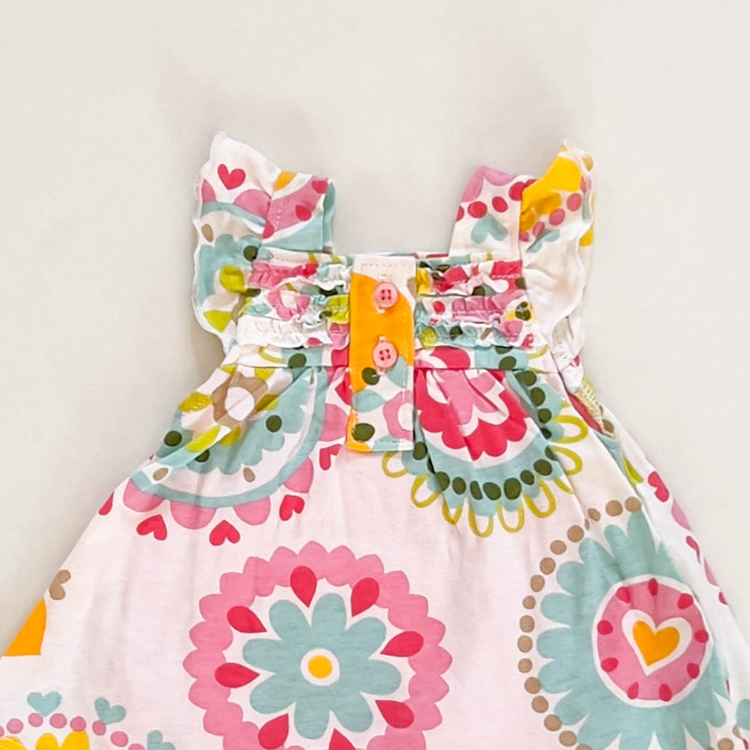 PINK FLORAL GIRLS FORCK