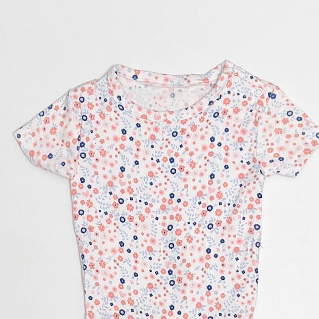 MUSLIN FLORAL PRINTED ONESIE