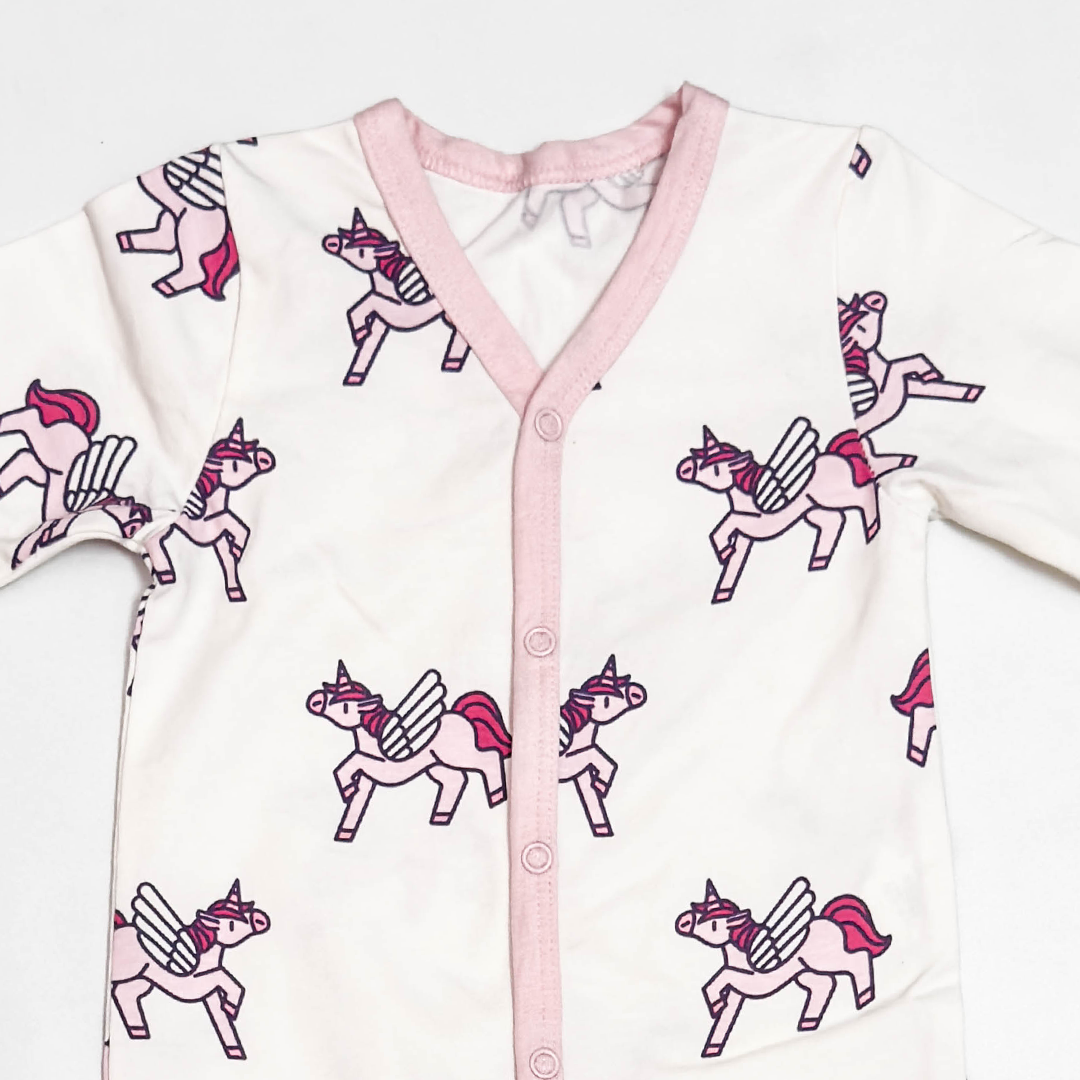 WHITE UNICORN ROMPER