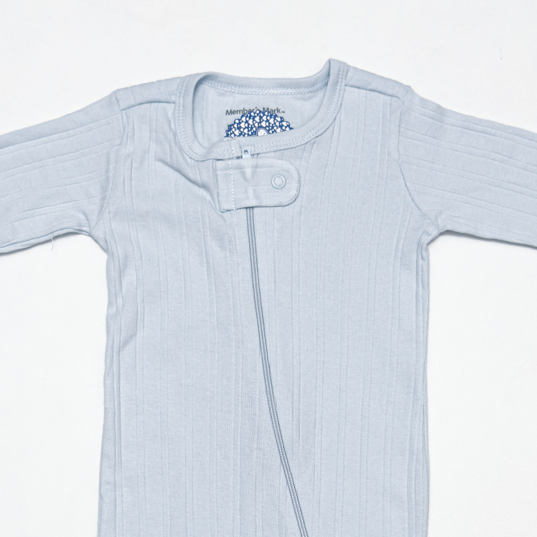 COOL BLUE RIBBED SLEEPSUIT