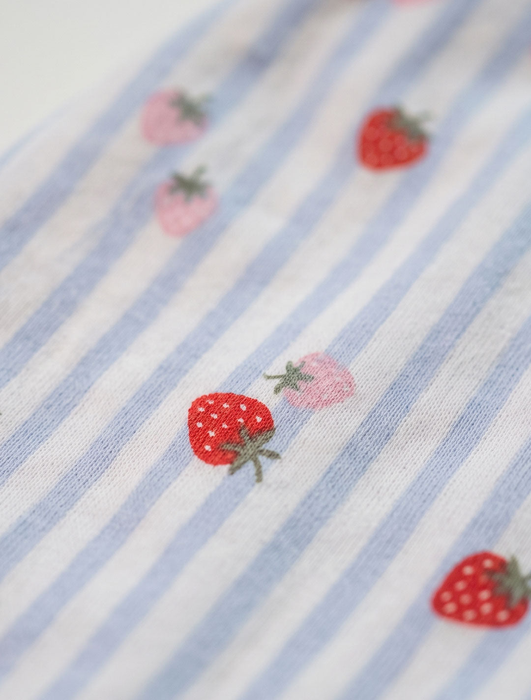 Blue white stripes strawberry printed fancy jumpsuit