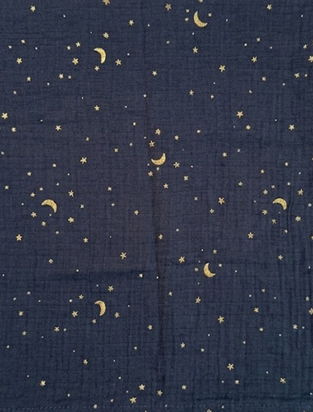 Grey blue star printed muslin swaddle
