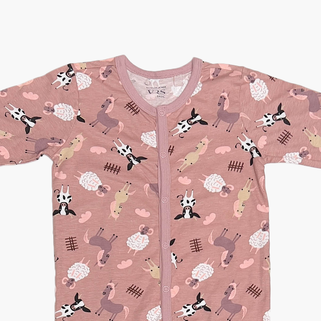 BROWN PATTERNED ROMPER