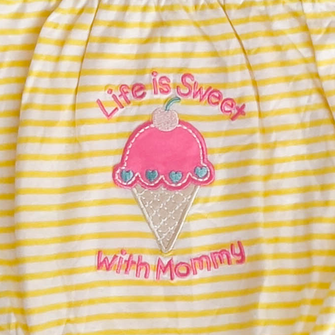 YELLOW STRIPED FANCY ONESIE