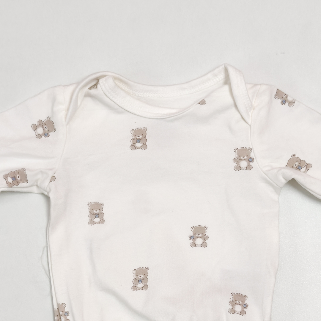WHITE BEAR PRINTED ONESIE