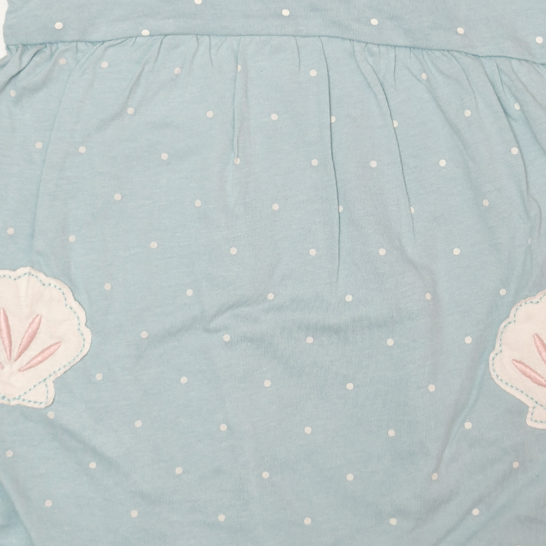 AQUA BLUE DOTTED FANCY SUNSUIT