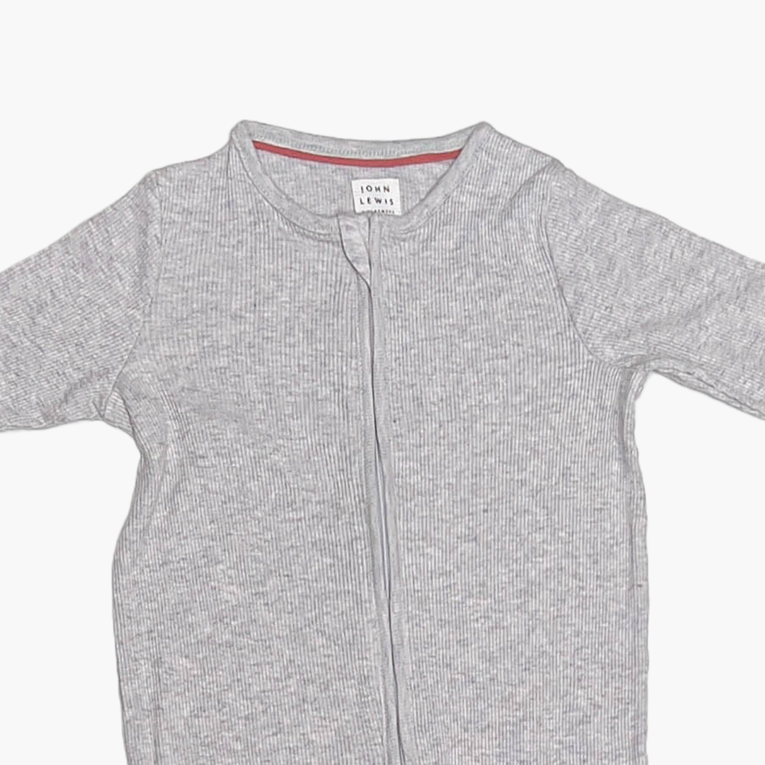 LIGHT GREY RIBBED ROMPER