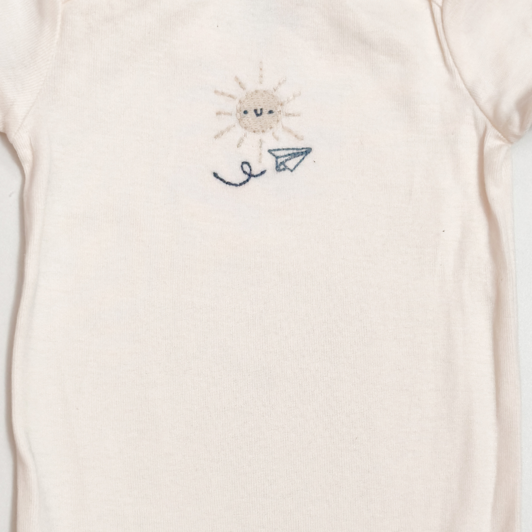 OFF WHITE EMBROIDERY ONESIE