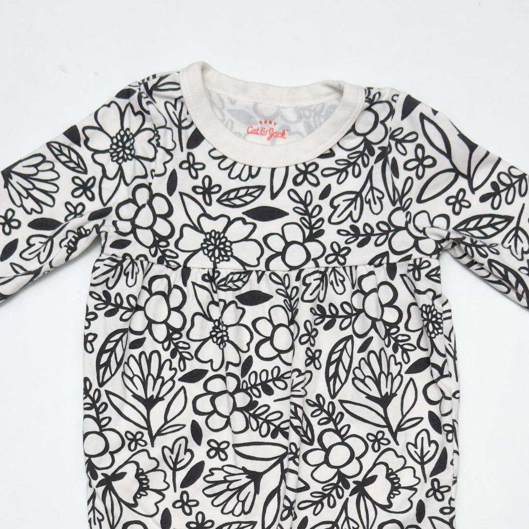BLACK FLORAL PRINTED ROMPER