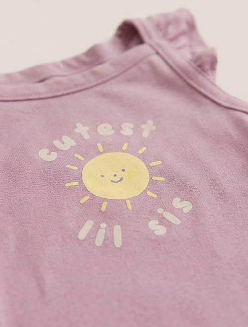 Lavender sun print onesie