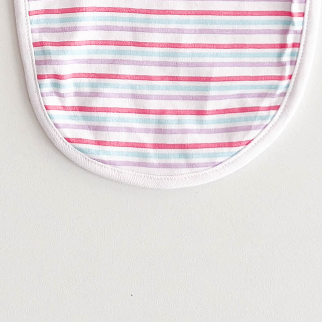 PINK STRIPED ROUND BIBS