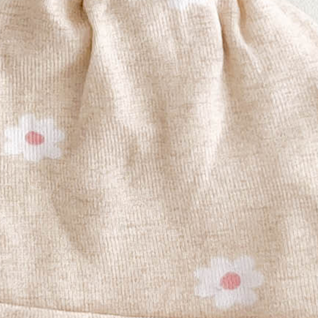 BEIGE FLORAL KNOTED CAP