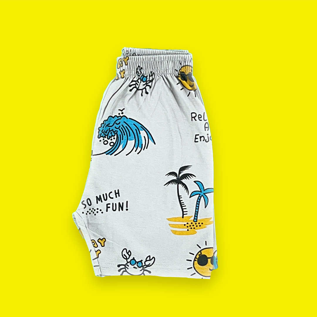 Beach Pattern Printed Boys Two Piece 5-6 Years