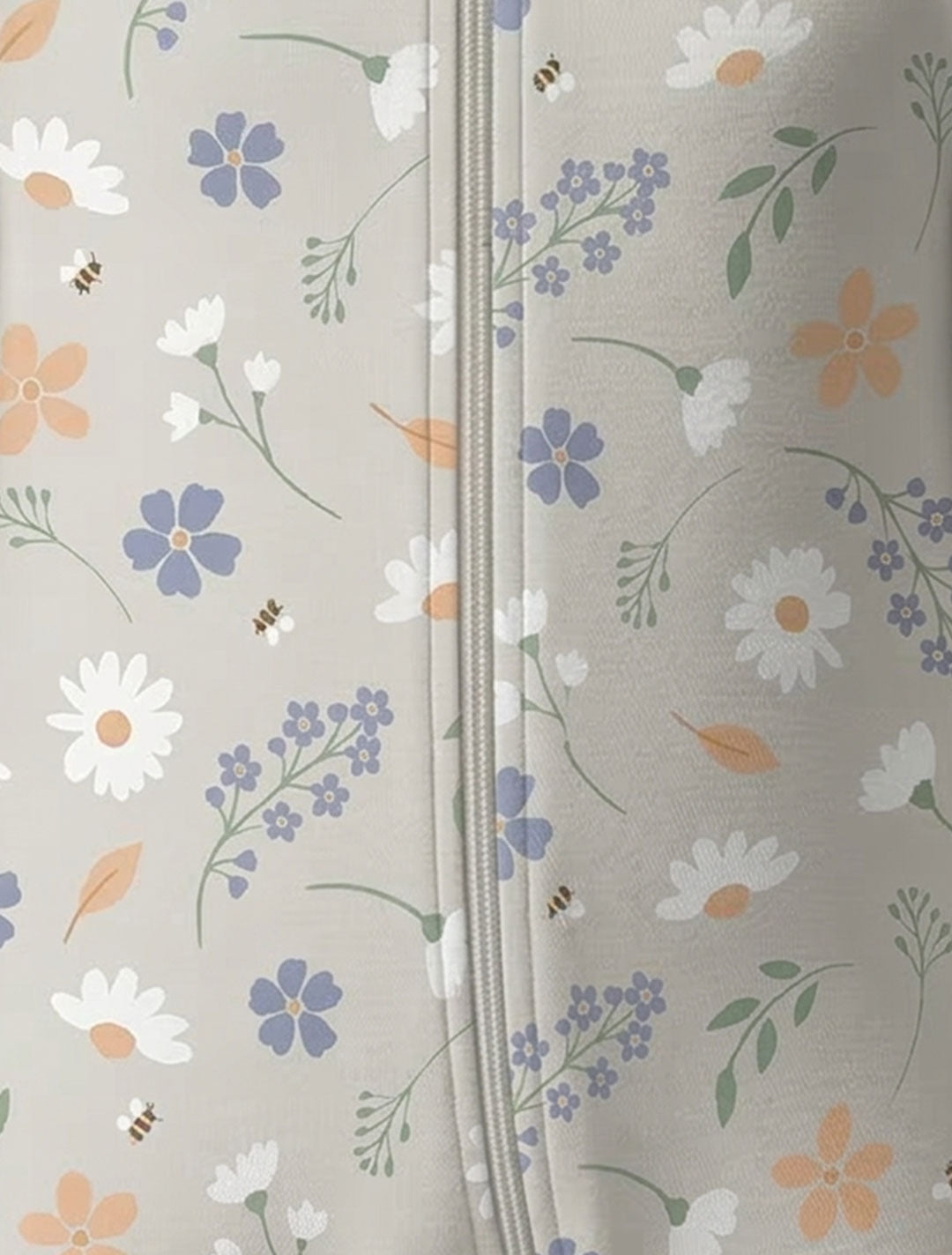 GREY GREEN FLORAL ZIPPER SLEEPSUIT
