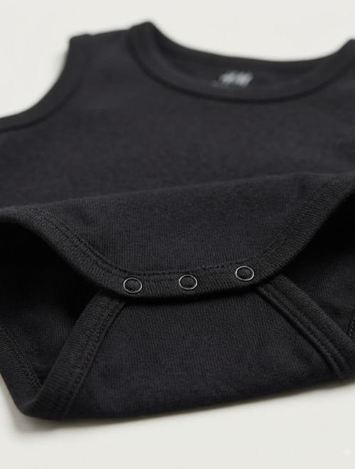 Black sleeveless onesie