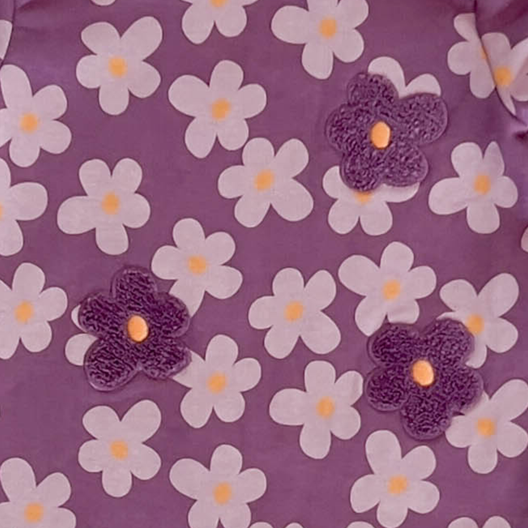 PURPLE FLORAL PRINTED WINTER ROMPER