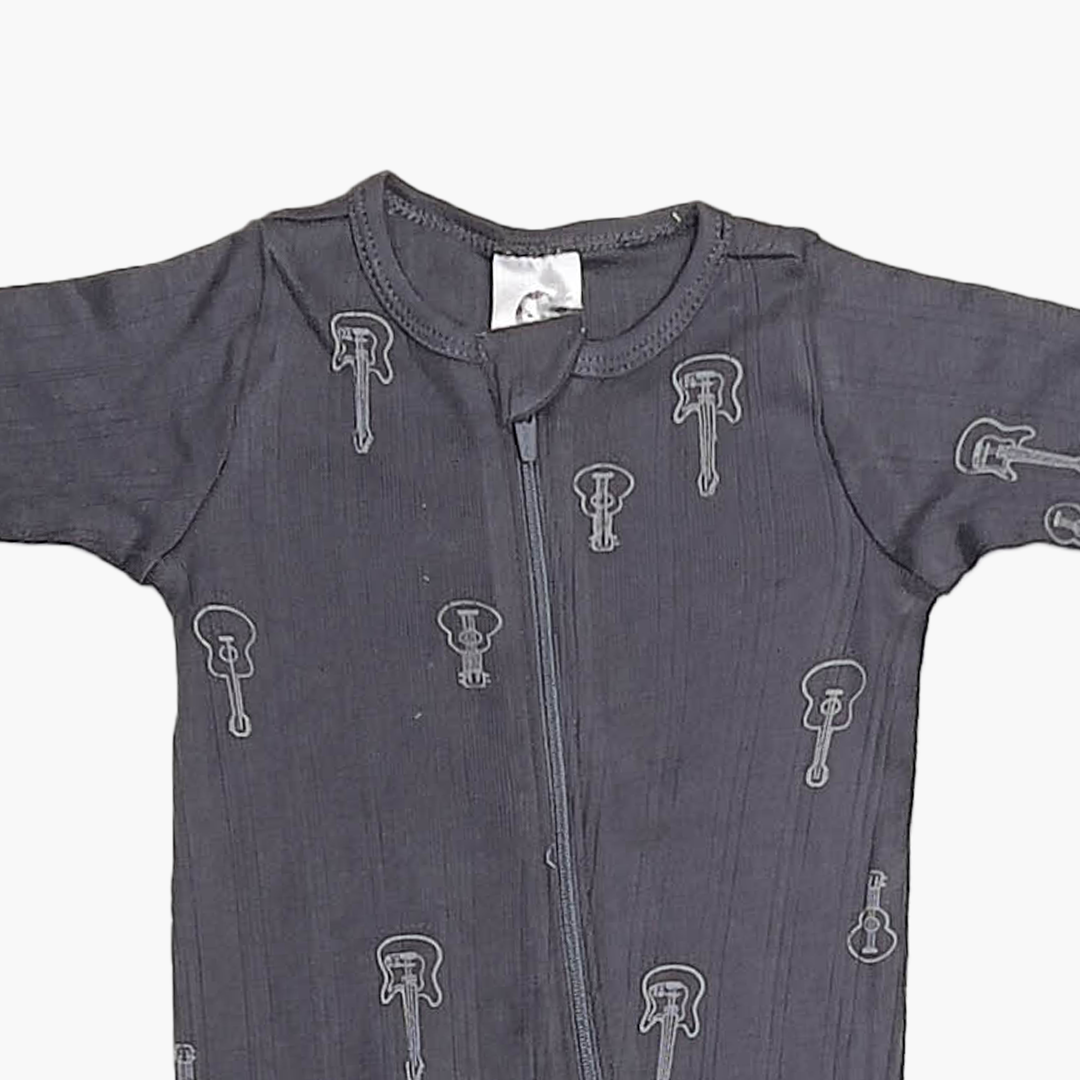 GREY RIBBED SLEEPSUIT