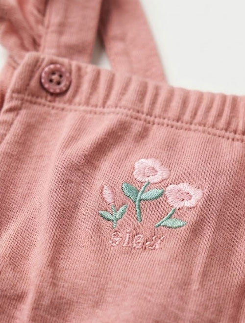 Powder pink floral dungaree