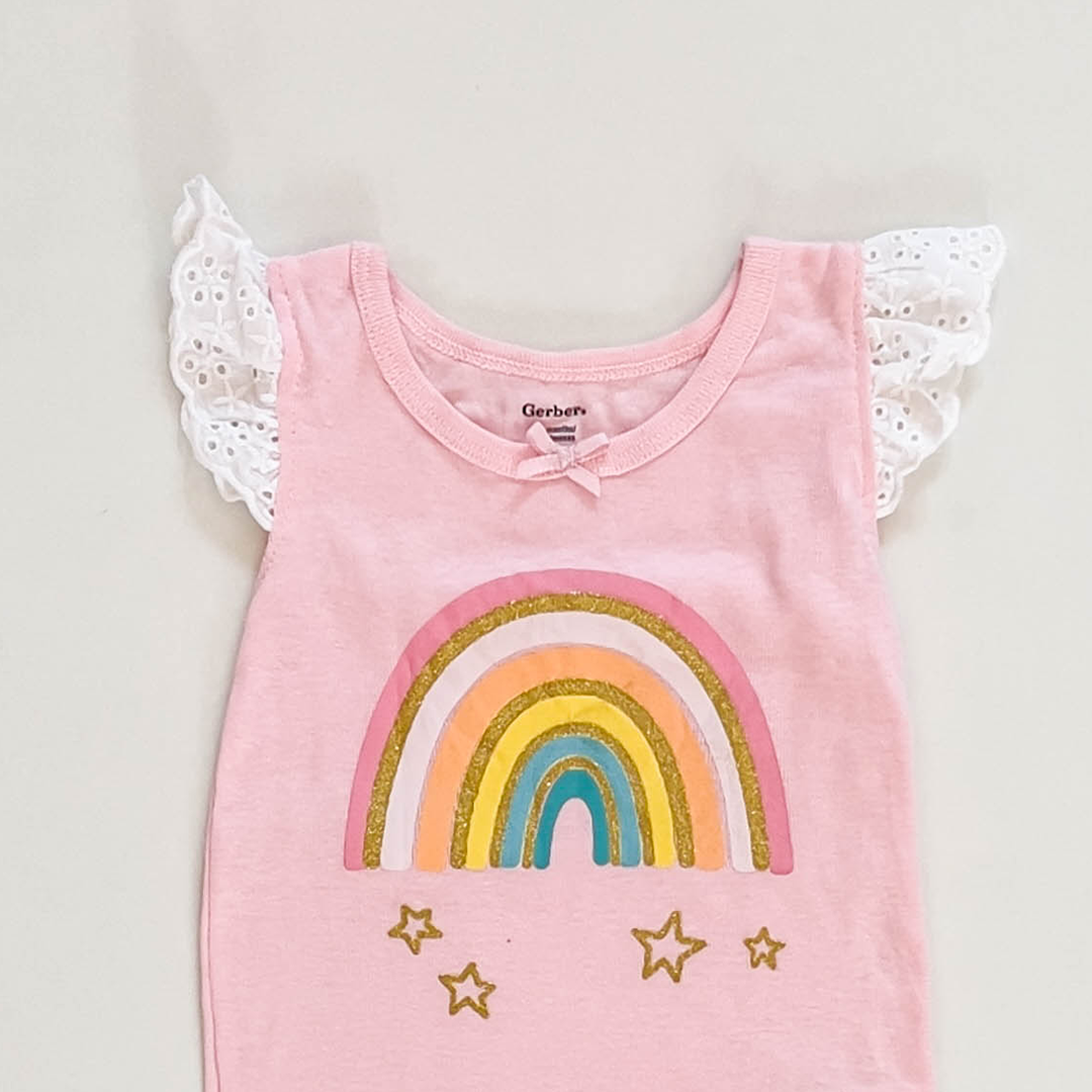 RAINBOW PINK GIRLS ONESIE