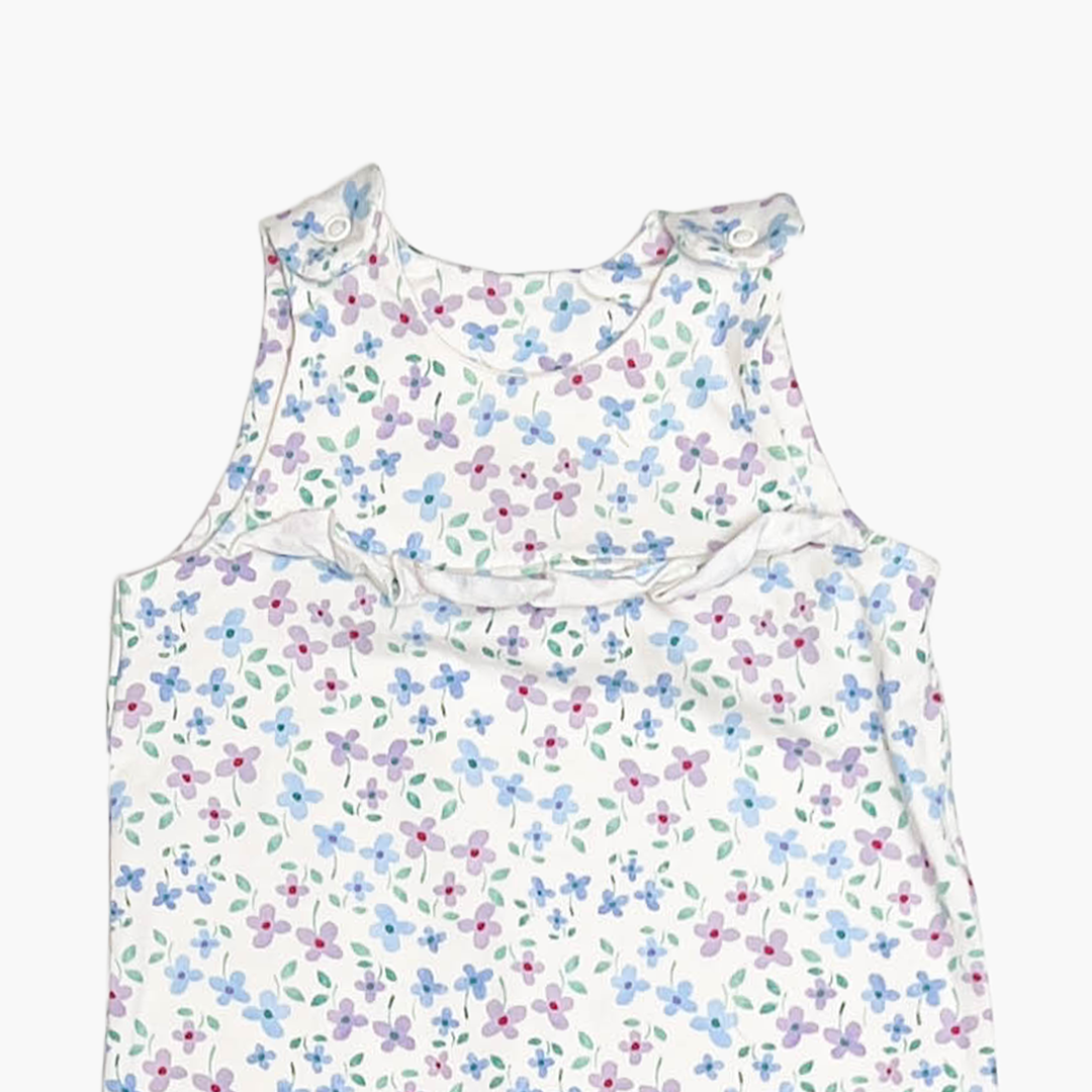 BLUE FLORAL PRINTED ROMPER