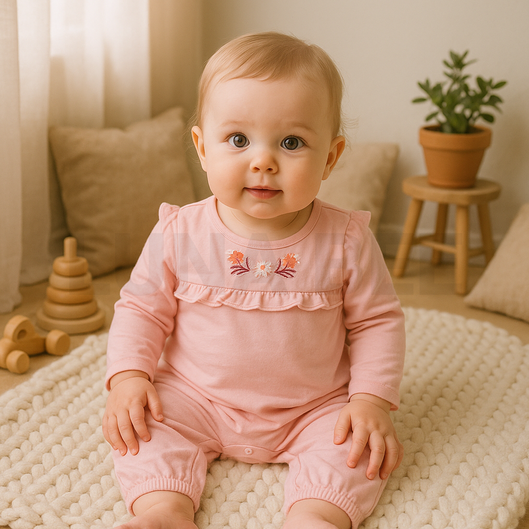 PINK RUFFLED ROMPER