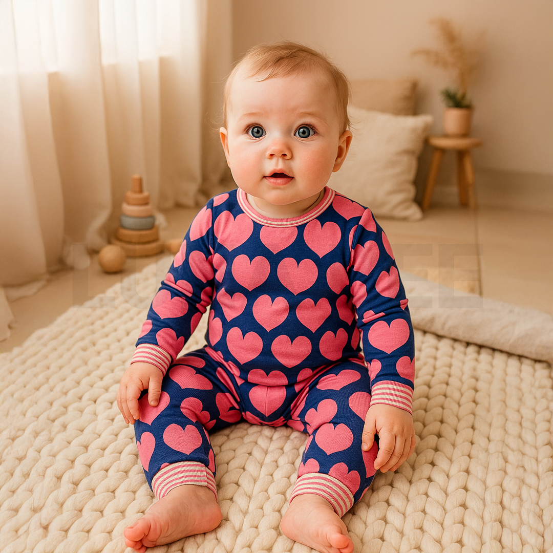 PINK LOVE PRINTED ROMPER