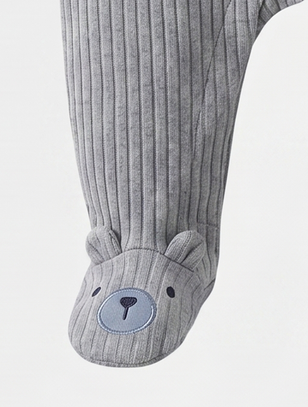 GREY RIBBED SLEEPSUIT