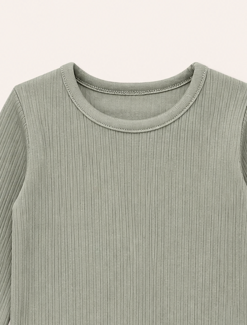 Sage green ribbed onesie