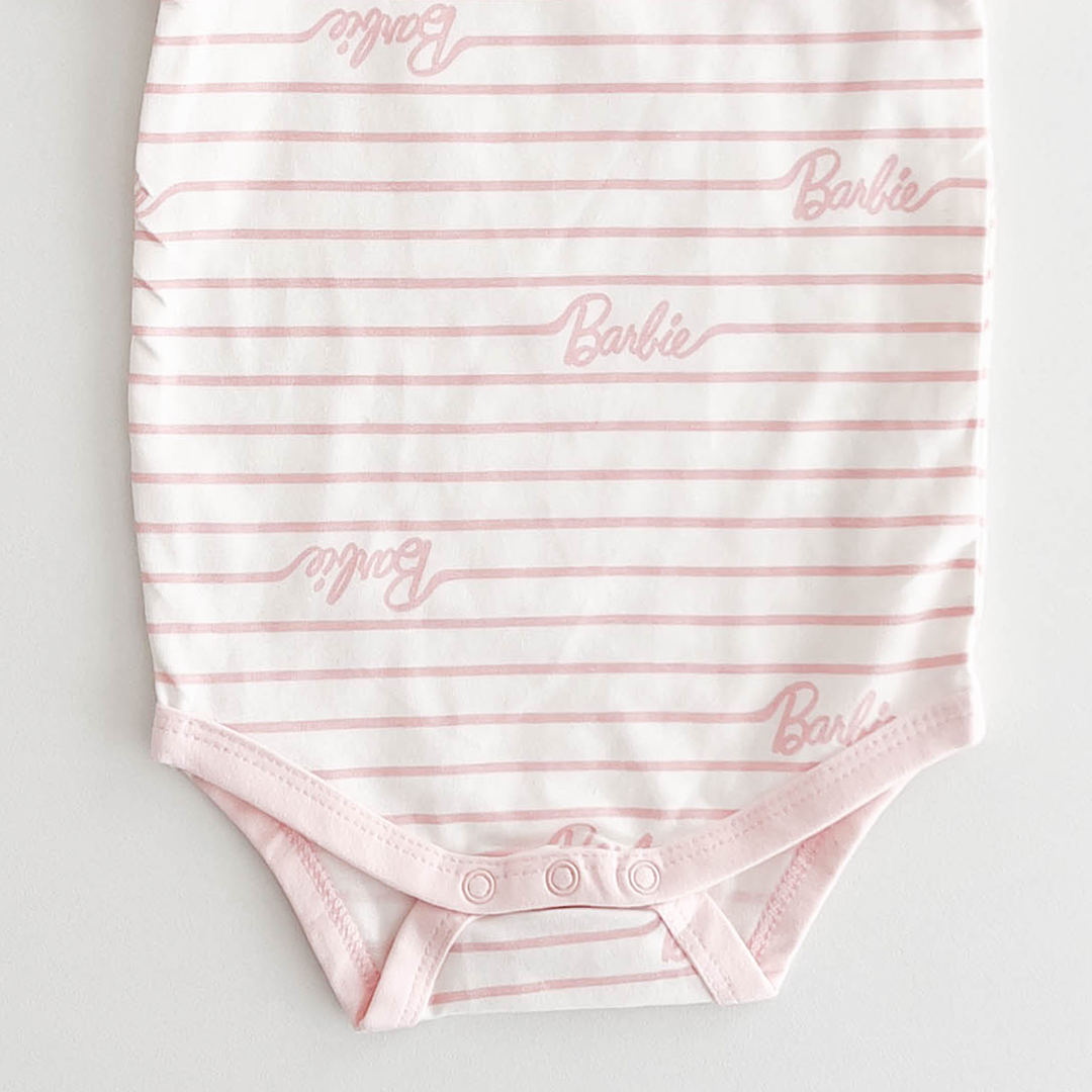 PINK AND WHITE  STRIPED ONESIE