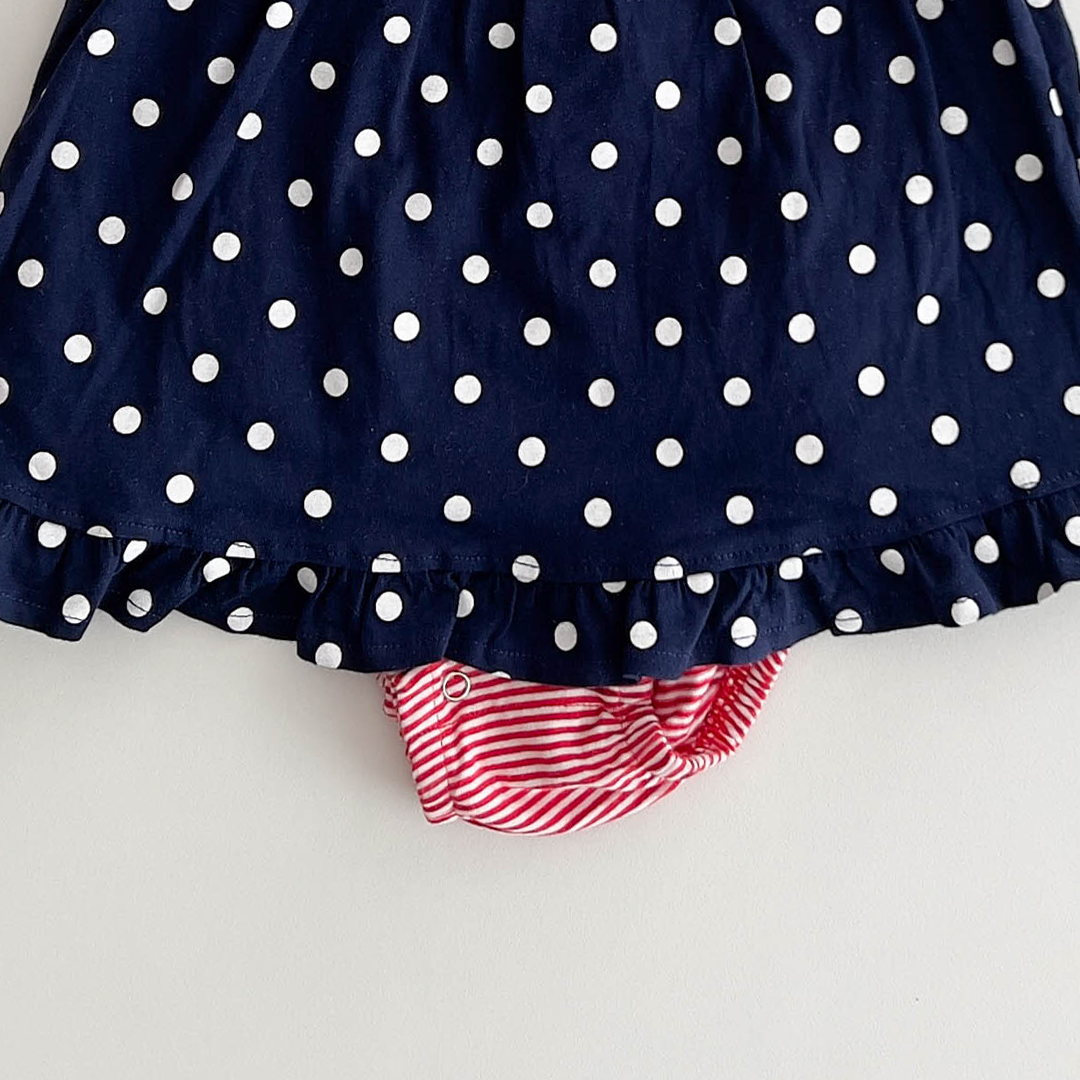 NAVY BLUE DOTED FROCK