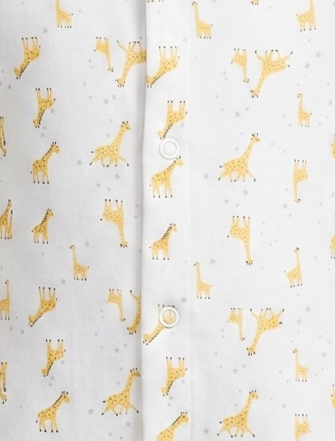Yellow giraffe printed sleepsuit