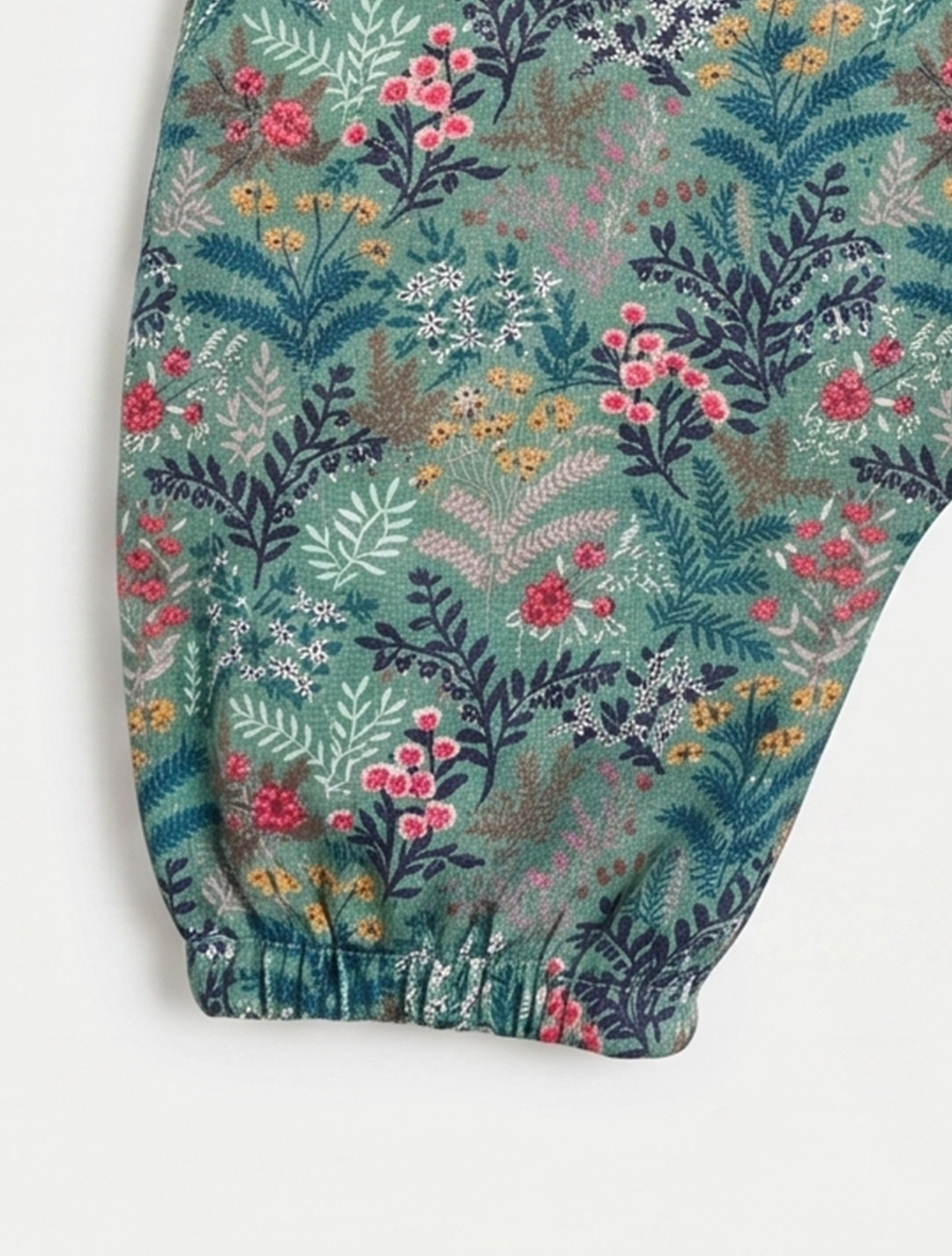 GREEN FLORAL SLEEVELESS ROMPER