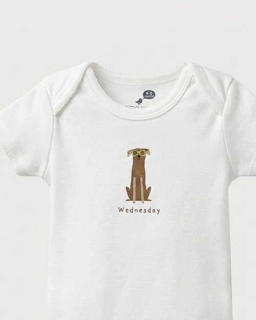 Wednesday printed onesie