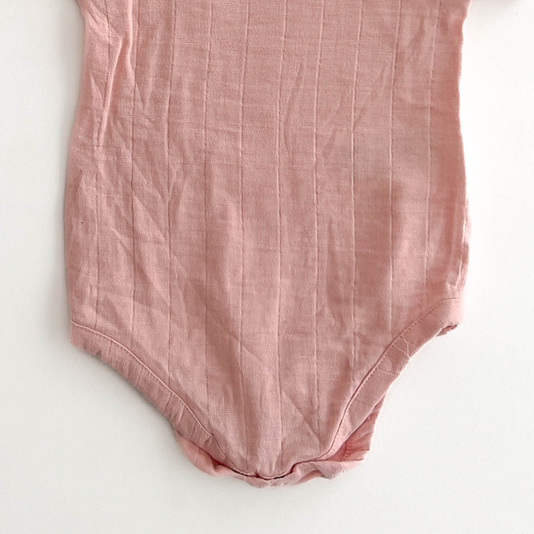MUSLIN MATERIAL PEACH ONESIE