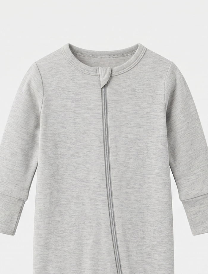 Grey 2 way zipper sleepsuit