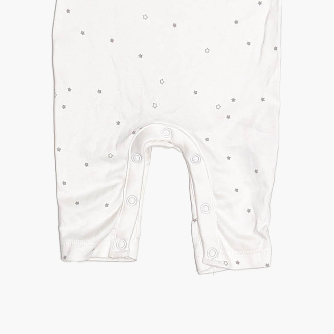 WHITE GREY STAR PRINTED ROMPER