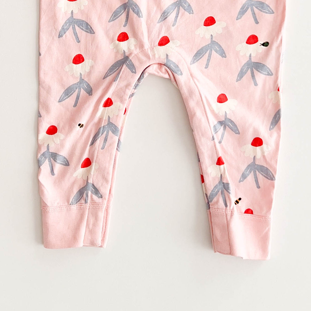 PINK FLORAL SLEEVELESS ROMPER