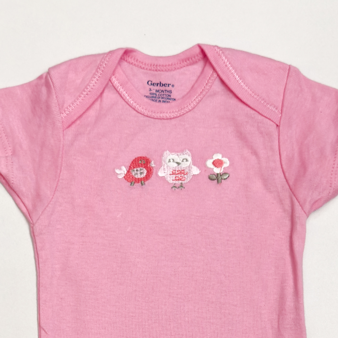 PINK EMBROIDERY ONESIE